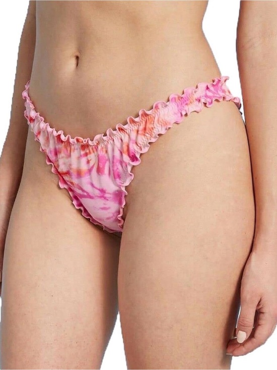 Shade & Shore Other - Shade & Shore Women's Ribbed Ruffle High Leg Cheeky Bikini Bottoms Large
